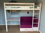 Flexa dubbele hoogslaper + bureau, Eenpersoons, Ophalen of Verzenden, Zo goed als nieuw, 200 cm