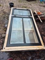 Hardhouten kozijn met dubbelglas, 75 tot 150 cm, Raamkozijn, Ophalen of Verzenden, Zo goed als nieuw