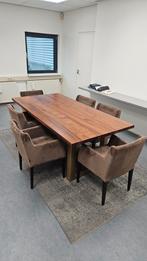Massief houten tafel met 6 Vervoort stoelen, Huis en Inrichting, Tafels | Eettafels, Ophalen of Verzenden