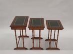 Vintage nesting tables faux bamboo bijzettafeltjes hout, Huis en Inrichting, Minder dan 55 cm, Gebruikt, ., Ophalen of Verzenden