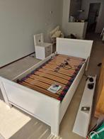 Wit 1 pers. bed, electrisch verstelbare Hülsta lattenbodem, Huis en Inrichting, Ophalen, 90 cm, Eenpersoons, Wit