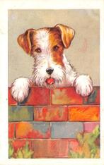 Foxterriër tegen bakstenen muur 1942, Verzamelen, Ansichtkaarten | Dieren, 1940 tot 1960, Gelopen, Ophalen of Verzenden, Hond of Kat