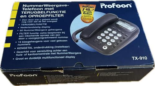 Profoon TX910 vaste telefoontoestel, Telecommunicatie, Vaste telefoons | Handsets en Draadloos, Gebruikt, 1 handset, Ophalen of Verzenden