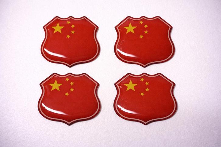 3D Chinese gel vlag stickers UV-bestendig, Verzamelen, Stickers, Nieuw, Overige typen, Verzenden