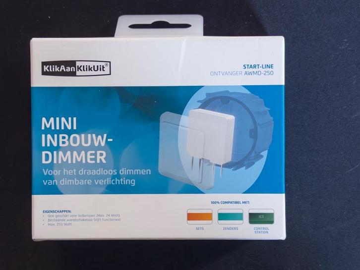 Klik Aan Klik Uit AWMD-250 inbouwdimmer, Doe-het-zelf en Verbouw, Elektra en Kabels, Nieuw, Overige typen, Ophalen of Verzenden