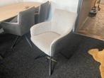 Stoelen sef grijs echt leder draaibaar bkeuze hoge korting, Ophalen, Metaal, Nieuw, Grijs