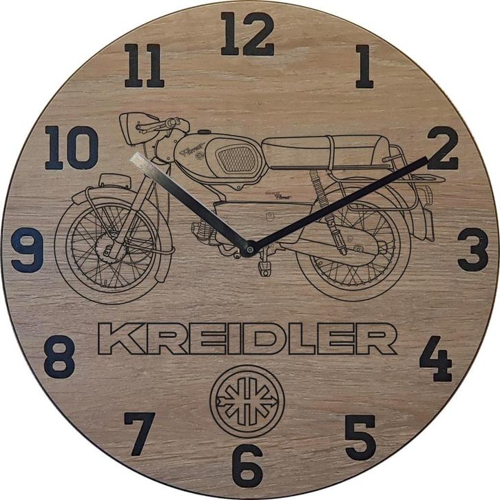 Themaklok met een Kreidler Florett RM brommer als thema, Huis en Inrichting, Woonaccessoires | Klokken, Nieuw, Wandklok, Ophalen of Verzenden