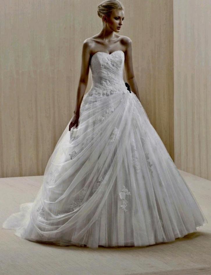 Blue by Enzoani Enschede Bruidsjurk, Kleding | Dames, Trouwkleding en Trouwaccessoires, Zo goed als nieuw, Trouwjurk, Wit, Ophalen of Verzenden