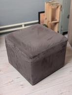 Stevige, Grijze Vierkante Poef, Ophalen, Gebruikt, Stof, 50 tot 75 cm