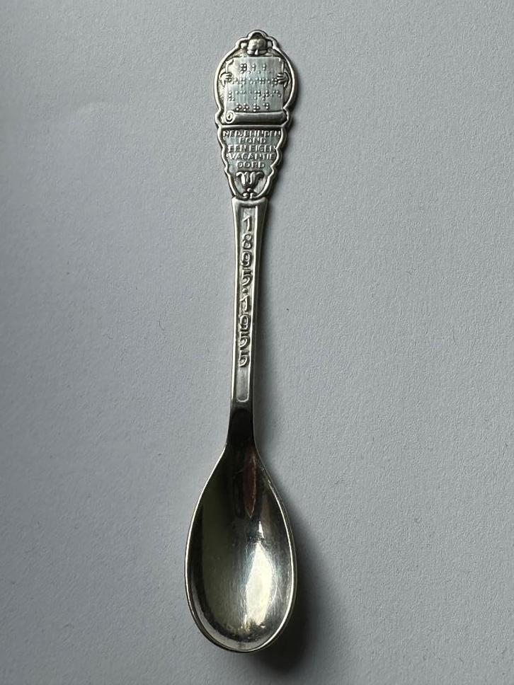 Verzilverd Blinden bond lepeltje. Lepel theelepeltje. 1955, Antiek en Kunst, Antiek | Bestek, Ophalen of Verzenden