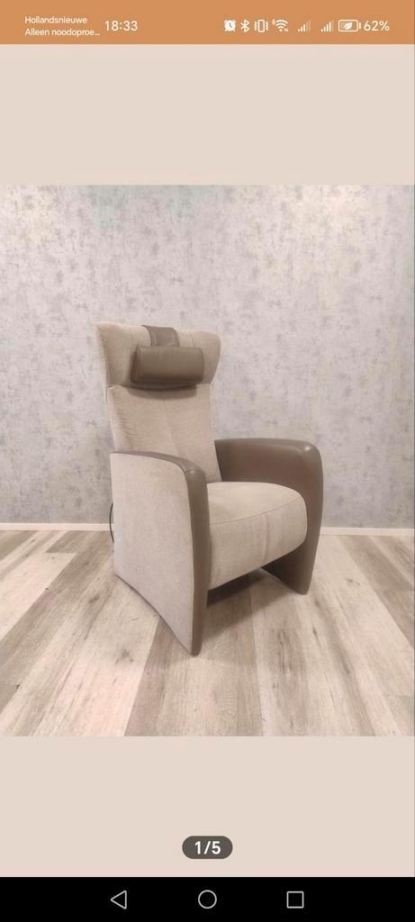Prominent Sorisso design relax fauteuil handmatig, Huis en Inrichting, Fauteuils, Zo goed als nieuw, Leer, Stof, 50 tot 75 cm