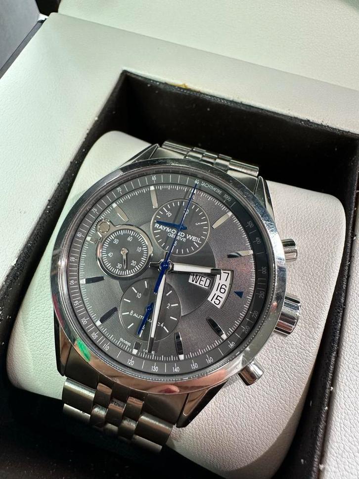 Raymond Weil Freelancer 7730-ST-60021 chronograph. full set, Sieraden, Tassen en Uiterlijk, Horloges | Heren, Zo goed als nieuw