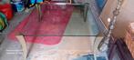 Peter Ghyczy Vintage 70ties Salontafel met Bronzen onderstel, Gebruikt, 100 tot 150 cm, Minder dan 50 cm, Rechthoekig