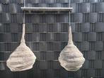 Unieke Metalen Hanglamp Netlamp stoer sober landelijk grijs, Ophalen, Zo goed als nieuw, Modern, Metaal