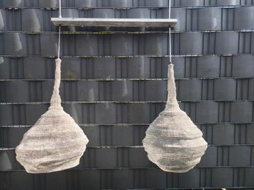 Unieke Metalen Hanglamp Netlamp stoer sober landelijk grijs  beschikbaar voor biedingen