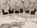 Set van 6 vintage keramieken kerst letterbak huisjes, Ophalen of Verzenden