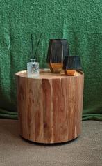 Mooie bijzettafel in zelfde stijl als salontafel en eettafel, Ophalen, 50 tot 100 cm, Rond, 50 tot 100 cm