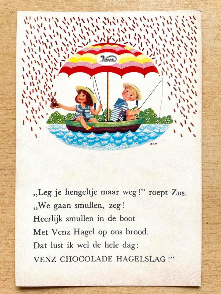 Venz Chocolade Hagelslag Ansichtkaart, Verzamelen, Ansichtkaarten | Themakaarten, Ongelopen, 1960 tot 1980, Overige thema's, Ophalen of Verzenden