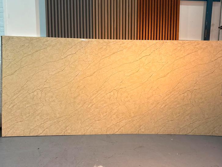 PVC Marmerlook Wandpaneel Crema Aurora Glans, Doe-het-zelf en Verbouw, Hout en Planken, Nieuw, Overige typen, Overige houtsoorten