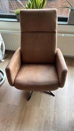 Leren relaxfauteuil - cognac, Huis en Inrichting, Fauteuils, Zo goed als nieuw, 50 tot 75 cm, Ophalen, Leren fauteuil