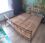 2 persoonsbed met goed werkende elektrische bodems, Ophalen, Verstelbaar, Bruin, Tweepersoons