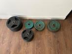 Halterschijven set 30mm - Gietijzer & Rubber, Sport en Fitness, Ophalen, Gebruikt, Armen, Halterschijven