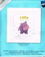 Cado vervaco borduurpakket geboorte paars nijlpaardje, Hobby en Vrije tijd, Borduren en Borduurmachines, Ophalen of Verzenden