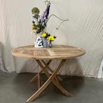 Tuintafel - opklapbaar - 120 cm - massief teak - TTM Wonen, Tuin en Terras, Tuintafels, TTM Wonen, Meubels – (Perzische) Tapijten en Woonaccessoires
