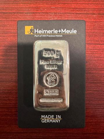 500 gram fijnzilver baar Heimerle Meule beschikbaar voor biedingen