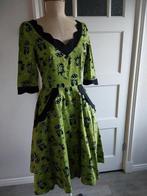 Jurk Voodo Vixen met poezen katten maat M, Kleding | Dames, Maat 38/40 (M), Zwart, Ophalen of Verzenden, Zo goed als nieuw