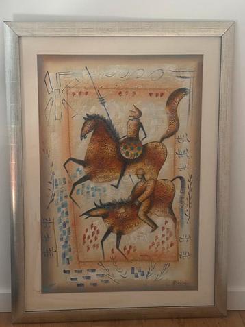 Groot Schilderij met Ruiters – Gesigneerd “Boris” beschikbaar voor biedingen