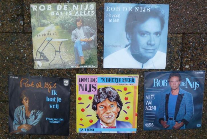 5x Singletjes 45 toeren van ROB DE NIJS (14), Cd's en Dvd's, Vinyl Singles, Gebruikt, Single, Nederlandstalig, 7 inch, Ophalen of Verzenden