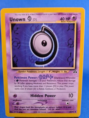Unown [D] 47/75 - Neo Discovery beschikbaar voor biedingen