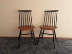TWEE VINTAGE SPIJLENSTOELEN TAPIOVAARA MID CENTURY PASTOE, Huis en Inrichting, Stoelen, Ophalen, Gebruikt, Twee, Bruin