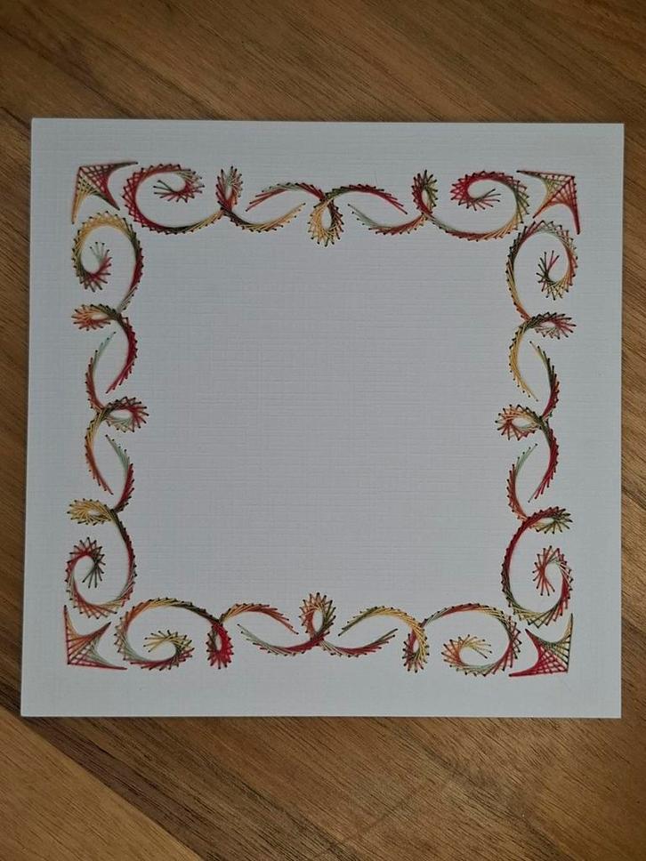 Geborduurde opleg kaart basiskaart wit, Hobby en Vrije tijd, Kaarten | Zelf maken, Zo goed als nieuw, Blanco kaart of Basiskaart