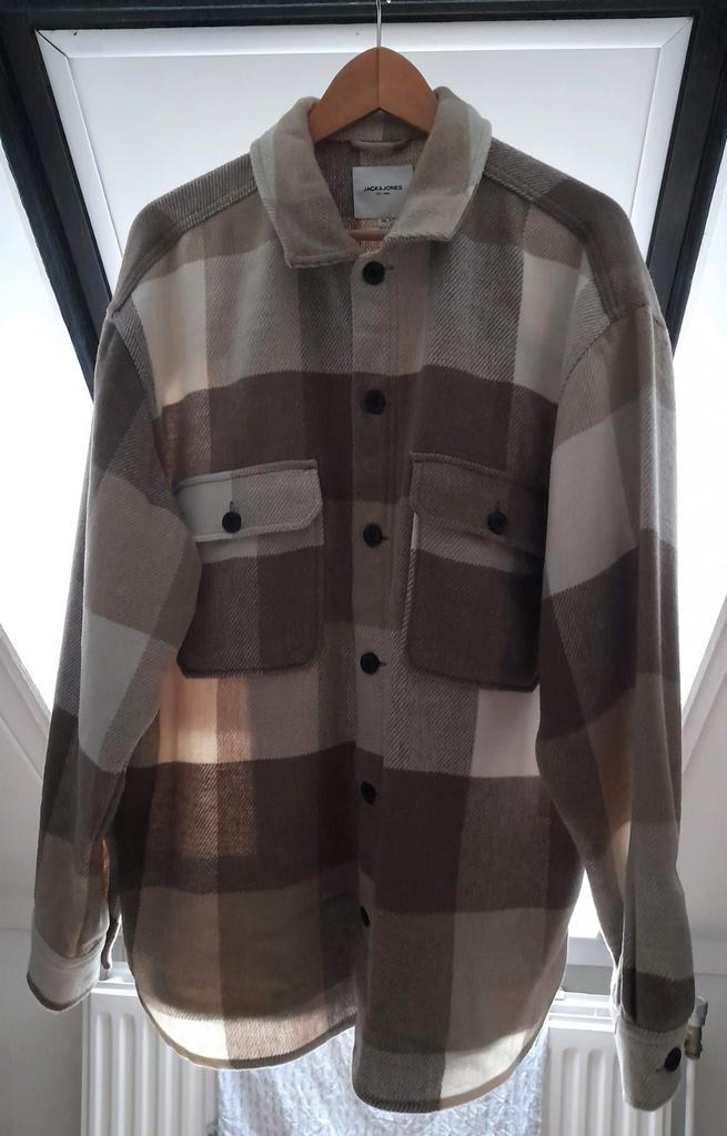 Jack & Jones Overhemd Jas, nieuw maat XL, Kleding | Heren, Jassen | Zomer, Zo goed als nieuw, Maat 52/54 (L), Beige, Ophalen of Verzenden