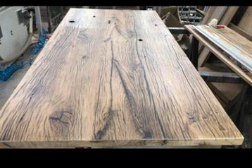 Eiken / wagonplanken tafels , eettafels , salontafels beschikbaar voor biedingen
