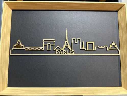 Skyline Parijs in frame, Antiek en Kunst, Kunst | Beelden en Houtsnijwerken, Verzenden