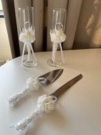Bruidsglazen en messenset, Ophalen, Zo goed als nieuw, Accessoires