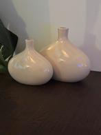Set van 2 prachtige vazen (crackle kleine en grote vaas), Huis en Inrichting, Woonaccessoires | Vazen, Ophalen, 50 tot 75 cm, Wit