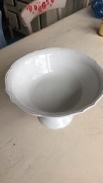 Witte postelein schaal op voet, Ophalen, Gebruikt, Porselein of Keramiek, Schaal