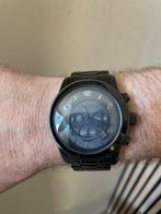 Zwarte Roestvrijstalen Heren Horloge Michael Kors Quartz, Overige merken, Staal, Staal, Ophalen of Verzenden