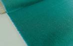 STOF VOOR DESIGN: Groenblauwe wollen meubelstof, 3 coupons, 200 cm of meer, Nieuw, Groen, Ophalen of Verzenden