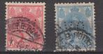 2 zegels met perfin V.O., Verzenden, T/m 1940, Gestempeld