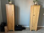 Hoge smalle kast 2x blank eiken, Huis en Inrichting, Kasten | Overige, Ophalen, Zo goed als nieuw