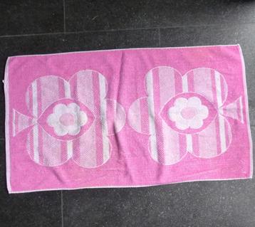 Vintage handdoek roze wit bloemdecor Detergenta beschikbaar voor biedingen