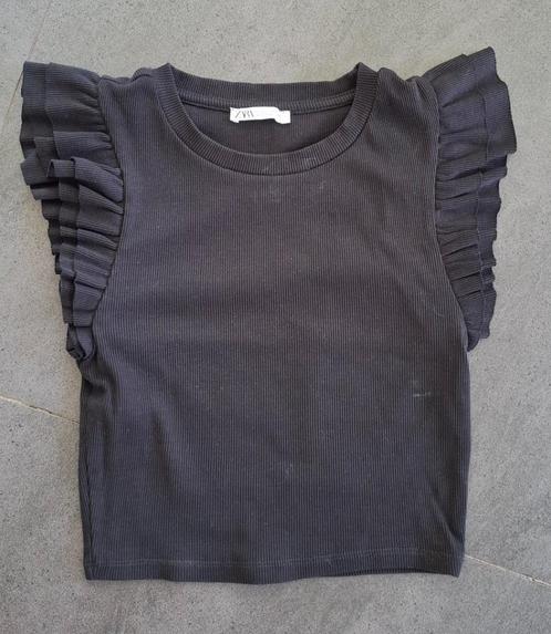 ZWART SHIRT MAAT S. ZARA DAMESKLEDING. TOPJE KORTE MOUW., Kleding | Dames, T-shirts, Zo goed als nieuw, Maat 36 (S), Zwart, Korte mouw