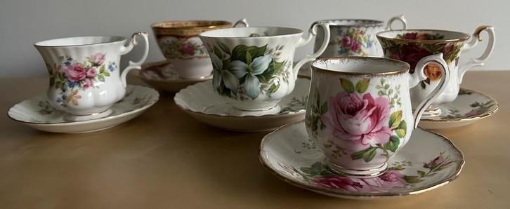 6x high tea ROYAL ALBERT bone china England kop en schotels, Antiek en Kunst, Antiek | Servies los, Verzenden