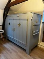 Bedstee bed eenpersoons grijs hout, Ophalen, 85 tot 100 cm, Gebruikt, Lattenbodem