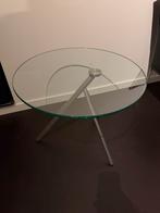 Bijzettafel glas, Huis en Inrichting, Tafels | Bijzettafels, Minder dan 55 cm, Rond, Ophalen, 45 tot 60 cm
